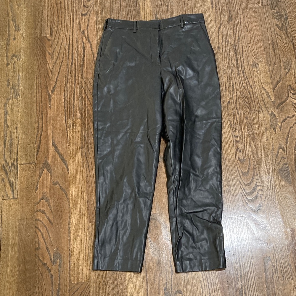 French Connection Dark Faux Leather Pants